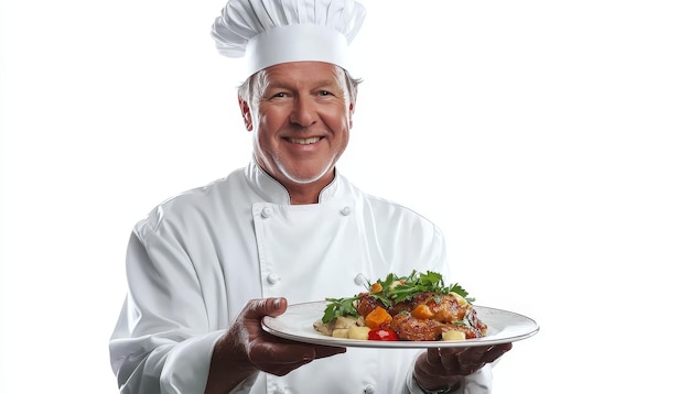 Kucharz prezentujący danie